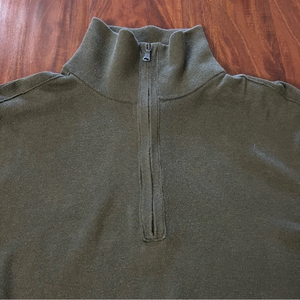 Banana Republic Olive Green Silk Cashmere Blend Half Zip size XL